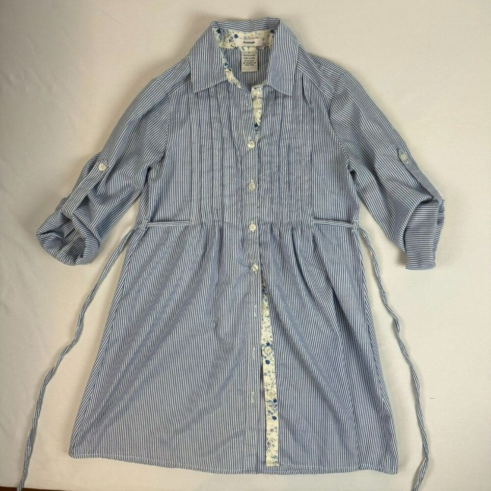 Prototype Women's Blue Stripe Button Down Dress - S